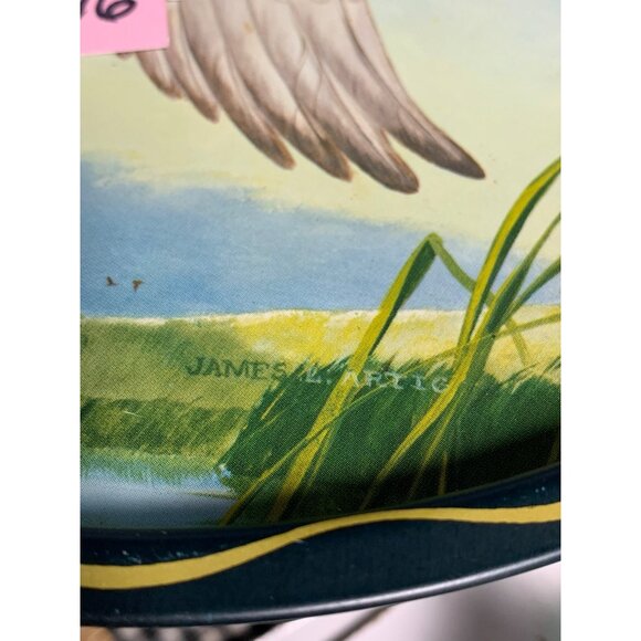 Vintage Metal Duck Themed Wall Decor Plate by James Artig 11" Round Nature Art - Picture 2 of 13